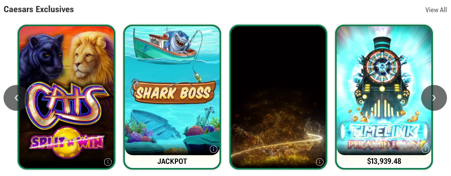 Caesars Palace Online Casino exclusive games