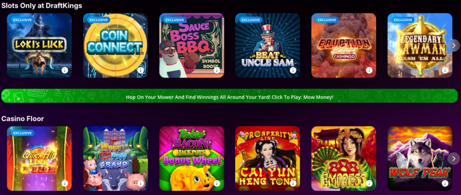 DraftKings Casino slot titles