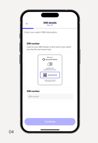 Smartphone screen with a menu, highlighting "Pair device with", "Watch settings", and "Rewards settings".