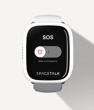 Eine Spacetalk-Uhr mit SOS-Schieberegler