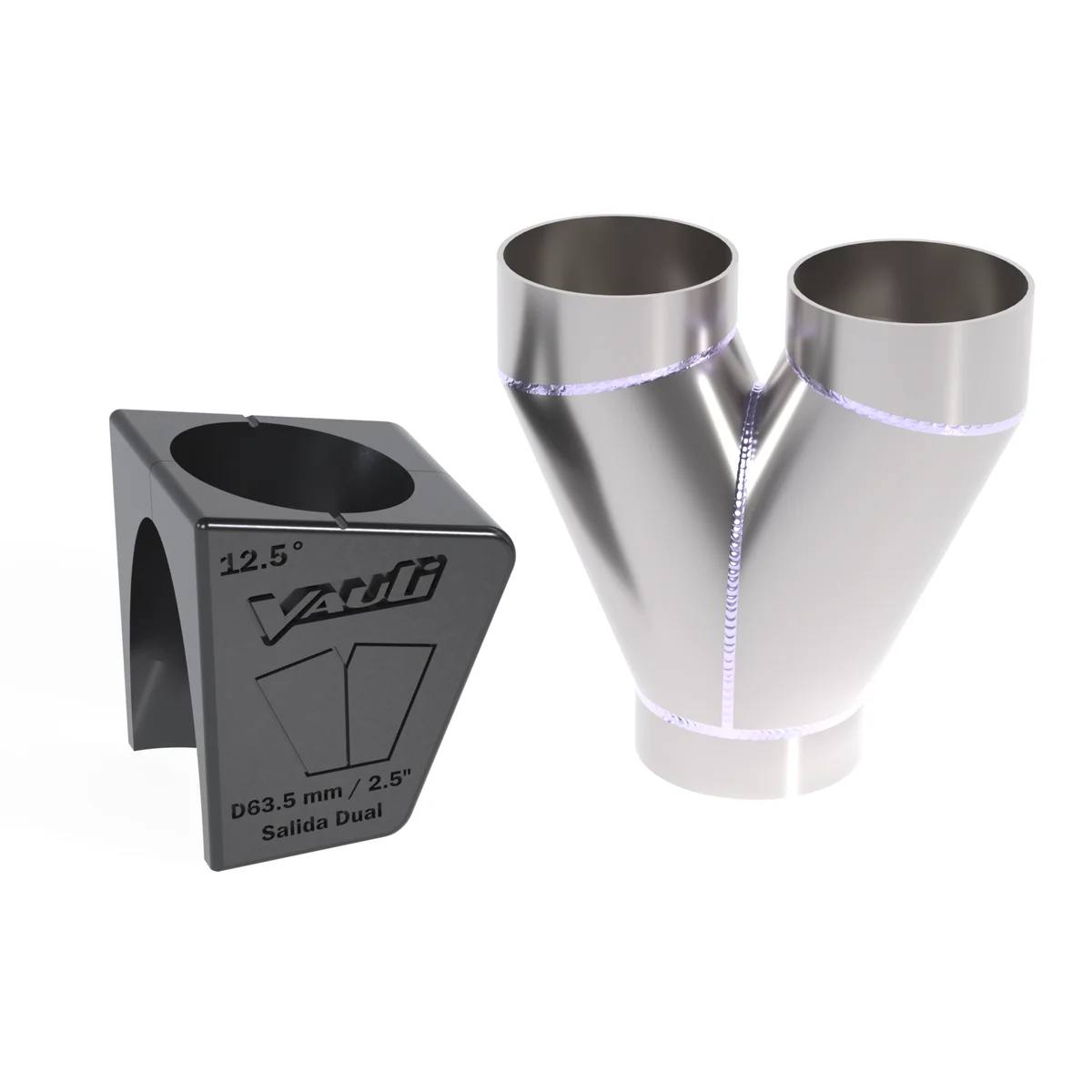 Plantilla Escape Salida Dual Y-pipe 2.5" Negro