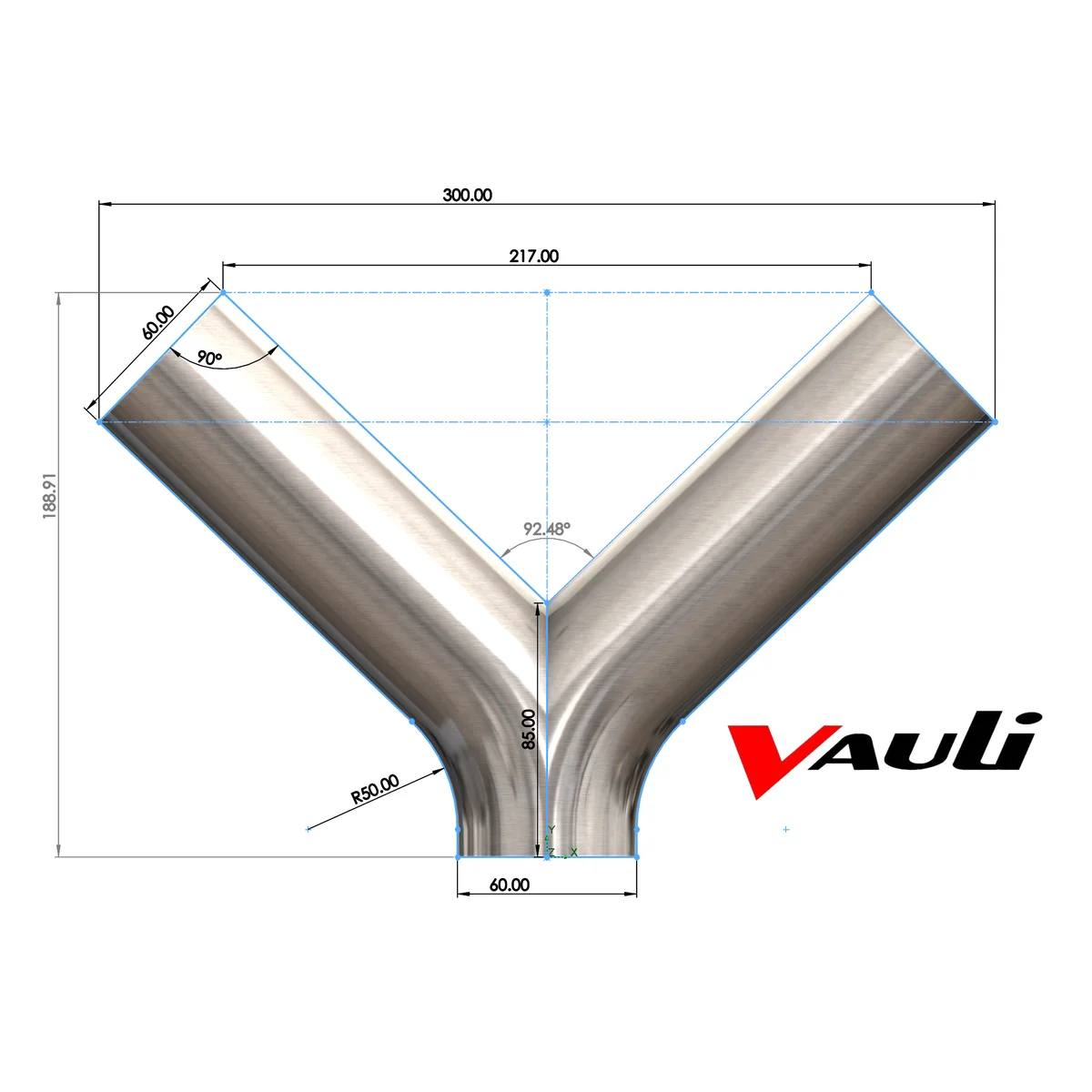 Y Pipe Tubería En Forma Y Boquillas De 6cm Acero Inox