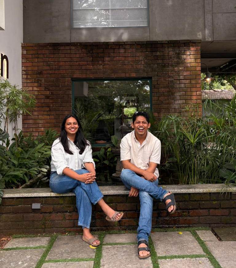 Ar. Thressia Paul and Ar. Faizan Hussain outside the studio