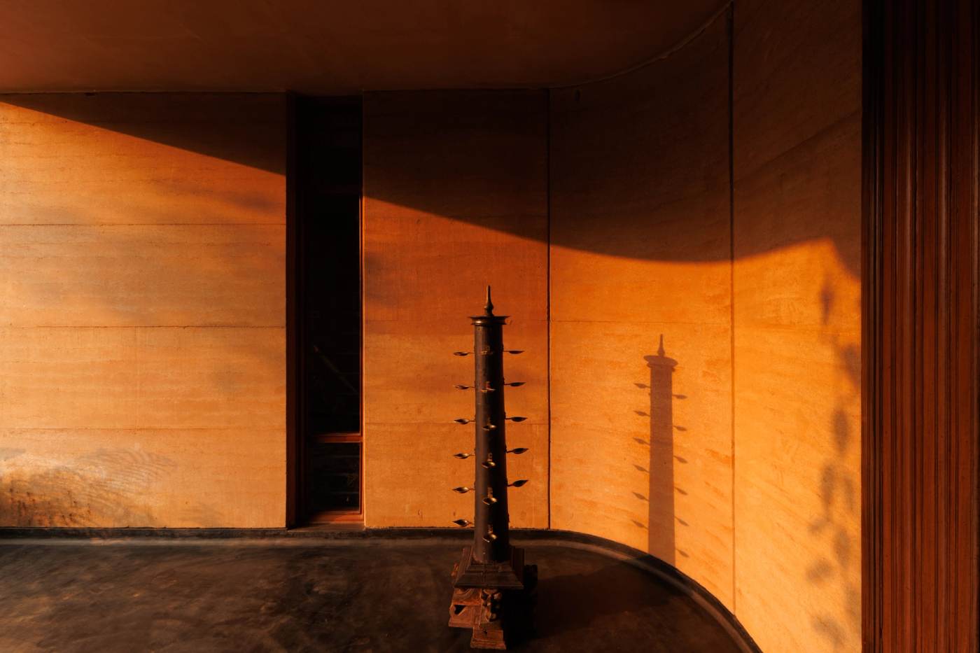 The entrance foyer and its reclaimed door