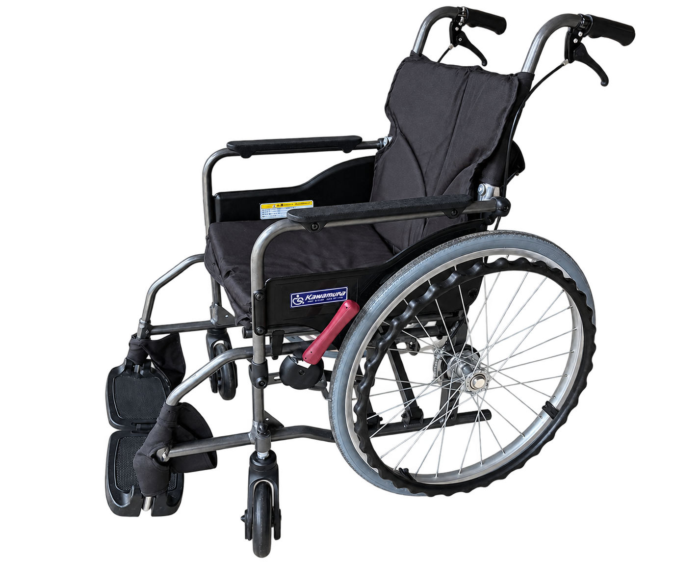 Black folding manual wheelchair available for Journey rental