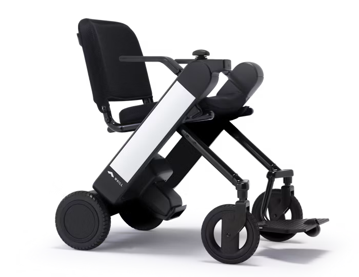 Single WHILL Model F power wheelchair available for Journey rental