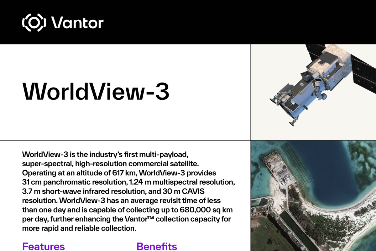 WorldView-3 Datasheet – 31 cm, SWIR & CAVIS | Vantor