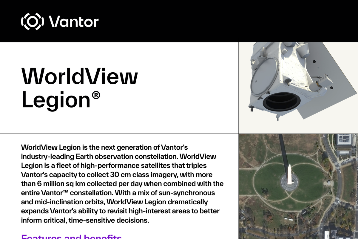 WorldView Legion Datasheet – Most Advanced Satellite Imagery | Vantor