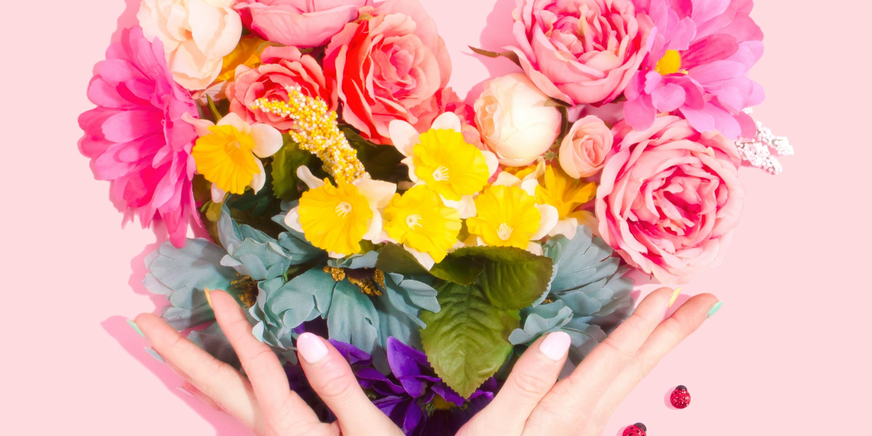 heart made of flowers