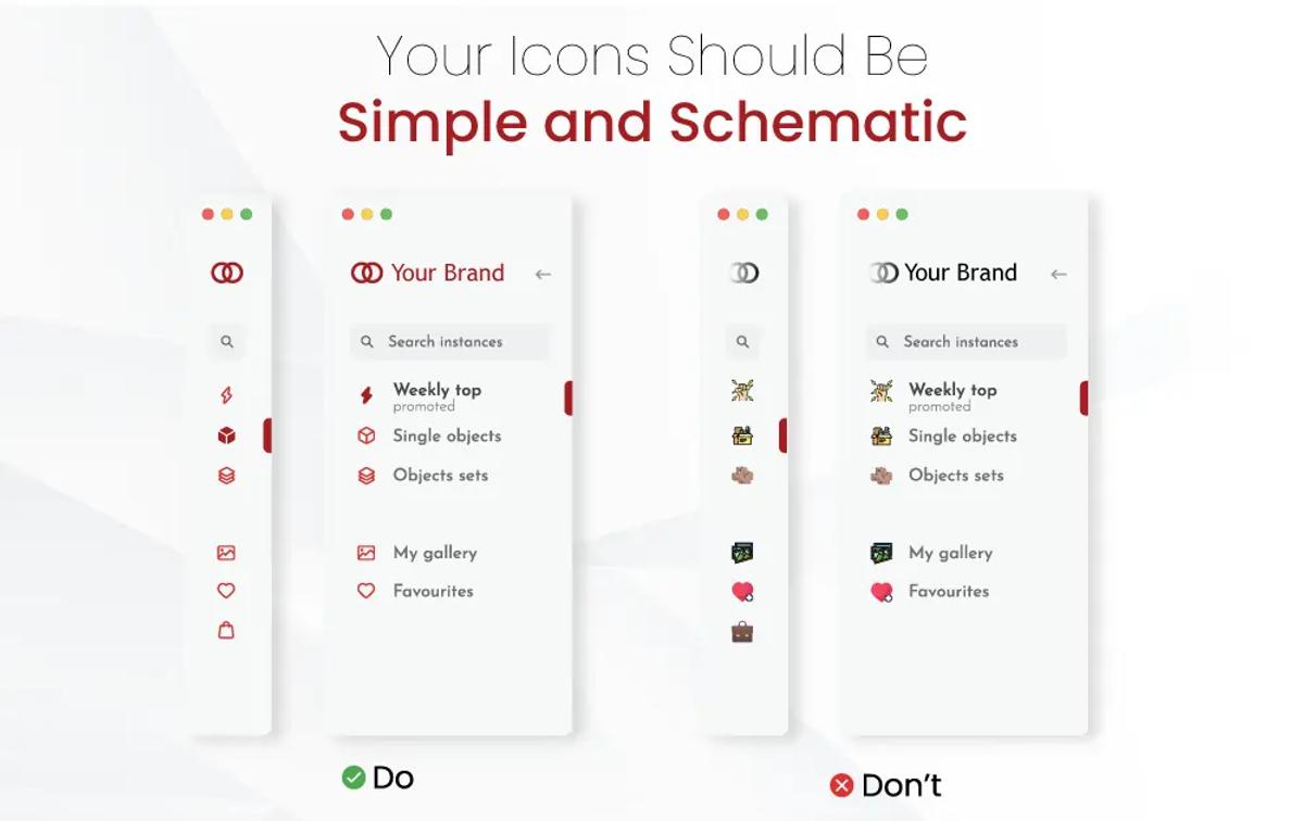 Icons Should Be Simple and Schematic