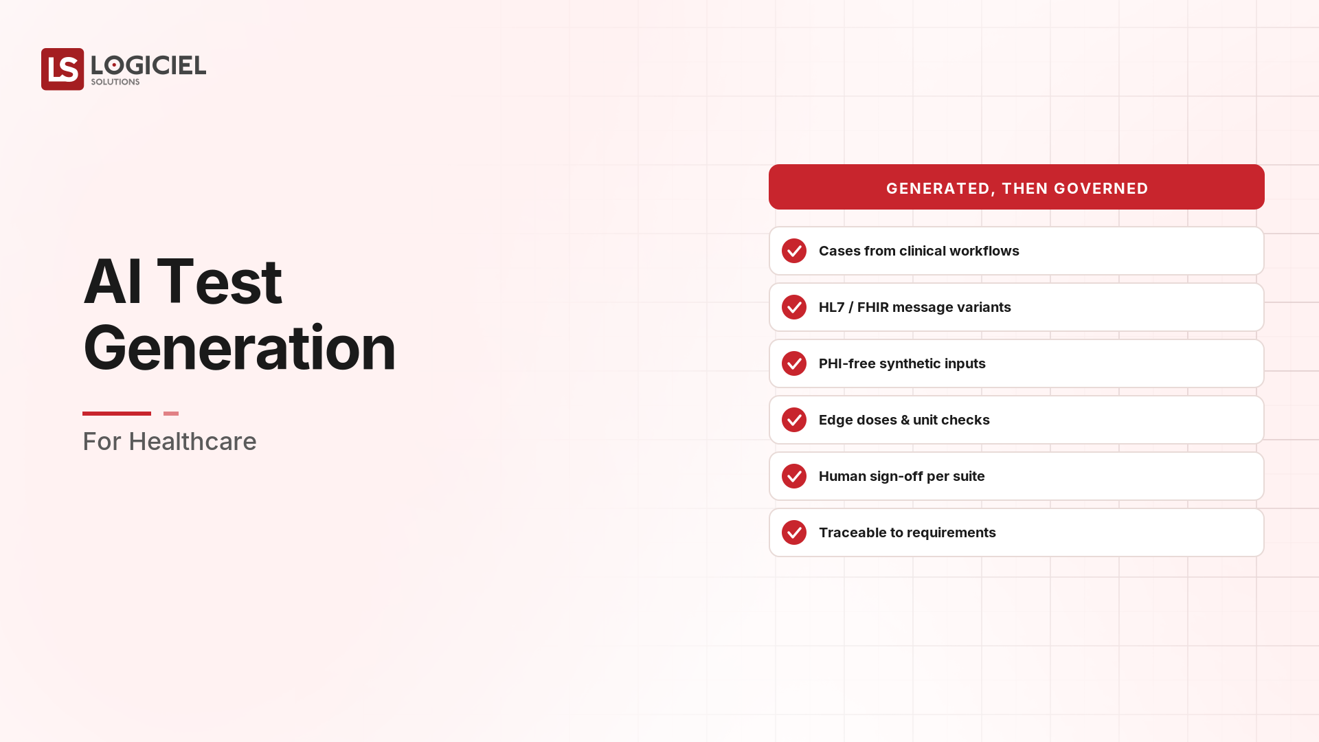 AI Test Generation for Healthcare