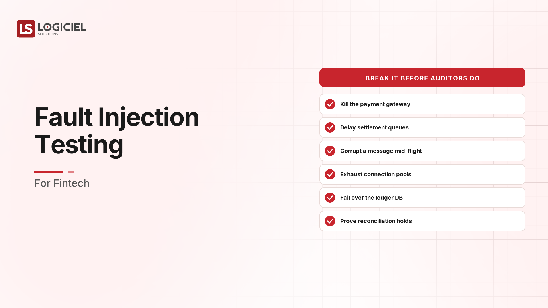 Fault Injection Testing for Fintech