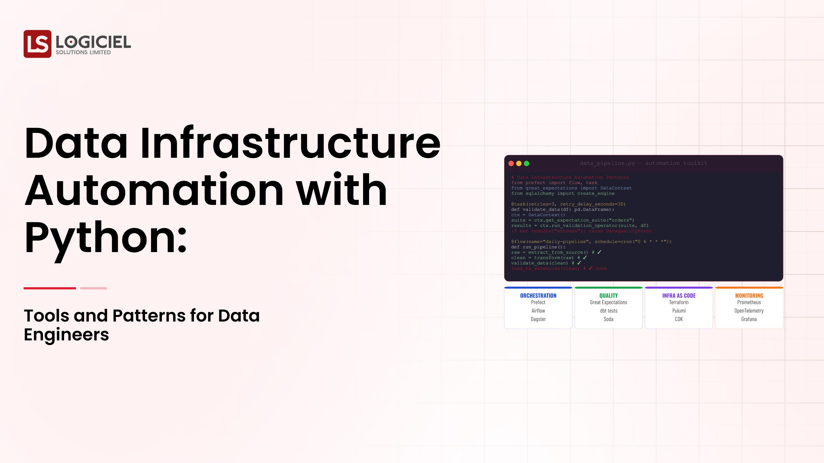Data Infrastructure Automation with Python: Tools and Patterns for Data Engineers