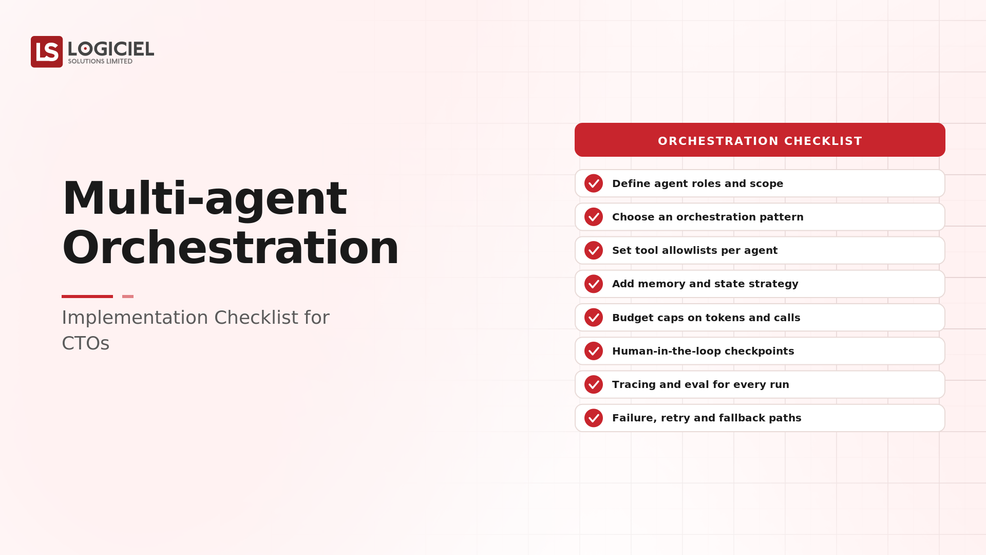 Multi-Agent Orchestration Implementation Checklist for CTOs