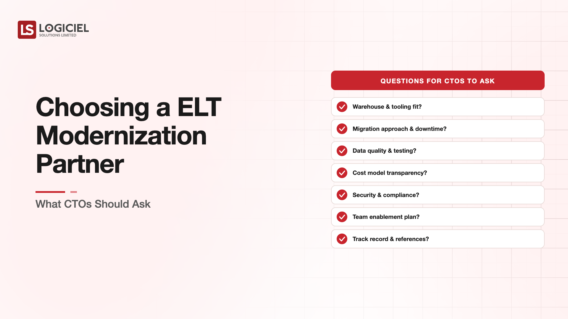 Choosing a ELT Modernization Partner: What CTOs Should Ask