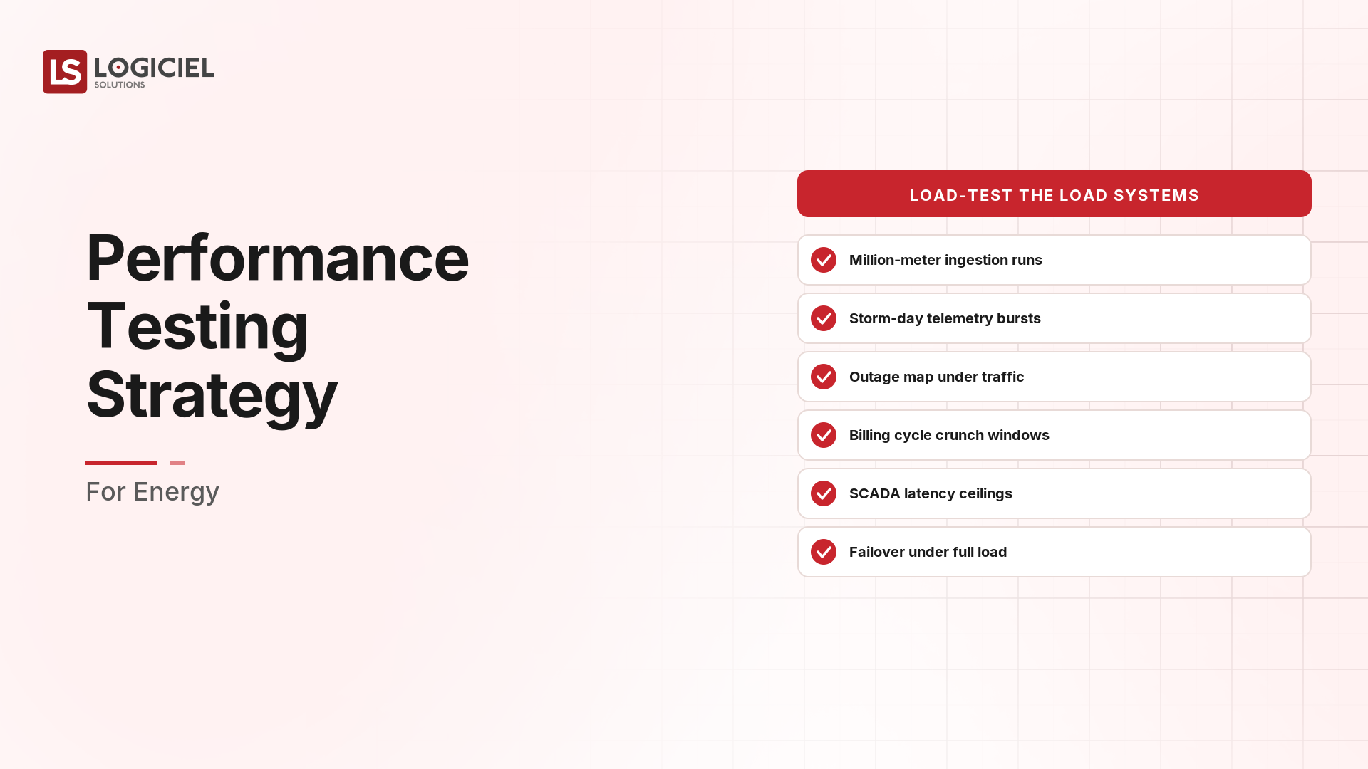 Performance Testing Strategy for Energy