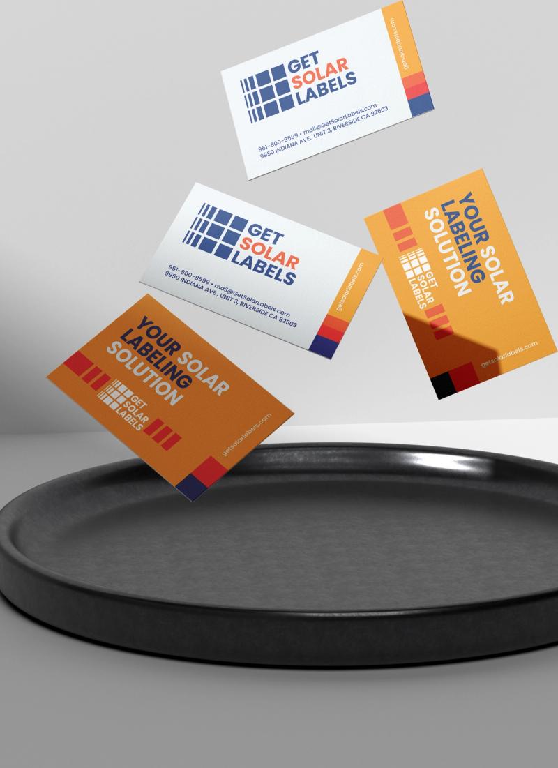 Get Solar Labels soft touch business card printed by VE Signs