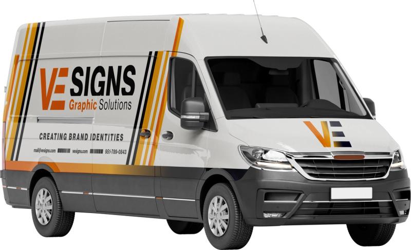 VE Signs branded van with vehicle magnets and graphics, Riverside CA