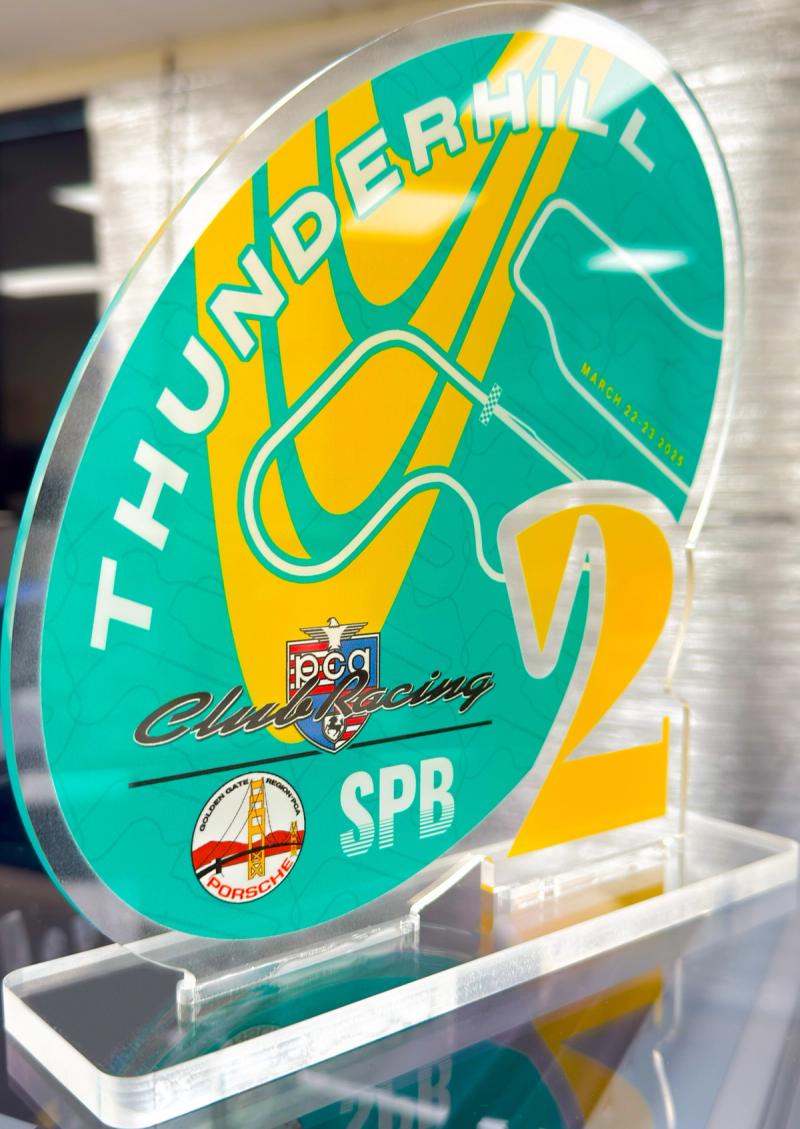 SP Motorsports custom engraved award by VE Signs