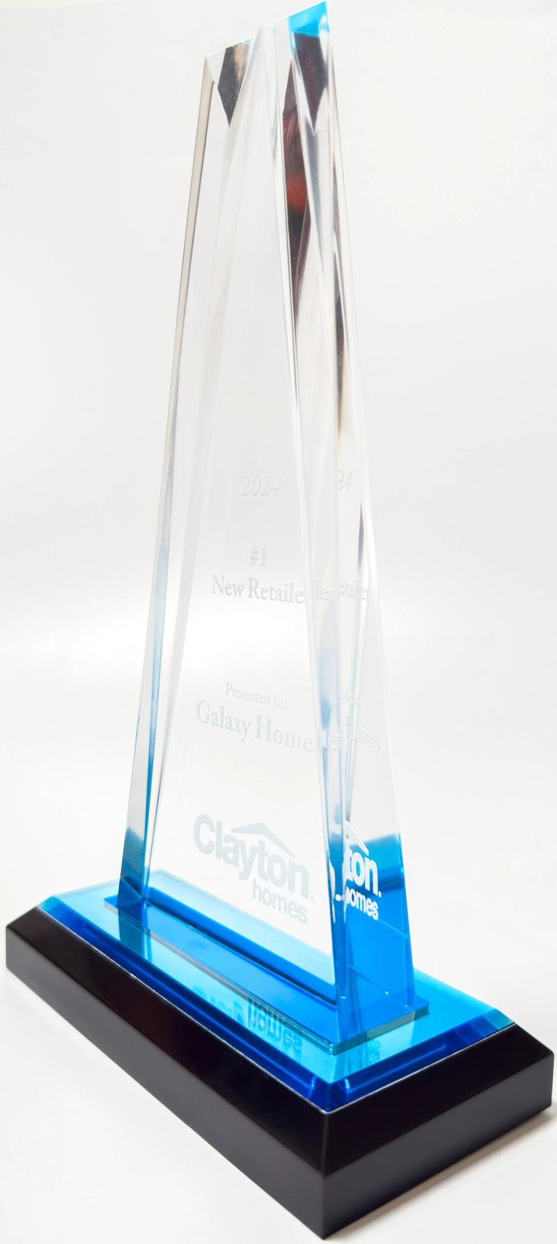Clayton Homes engraved recognition award by VE Signs