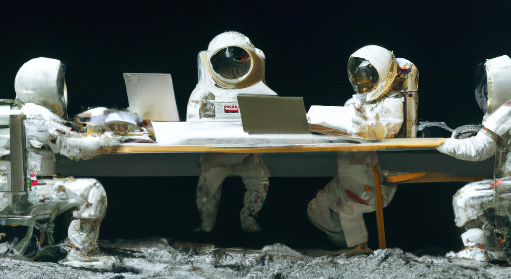 website speed specialists depicted by astronauts working on headless websites on the moon