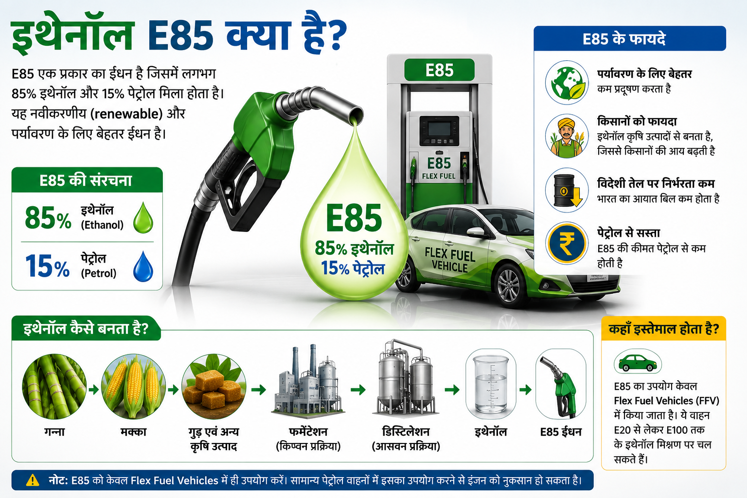 नितिन गडकरी का इथेनॉल ईंधन E85 क्या है?