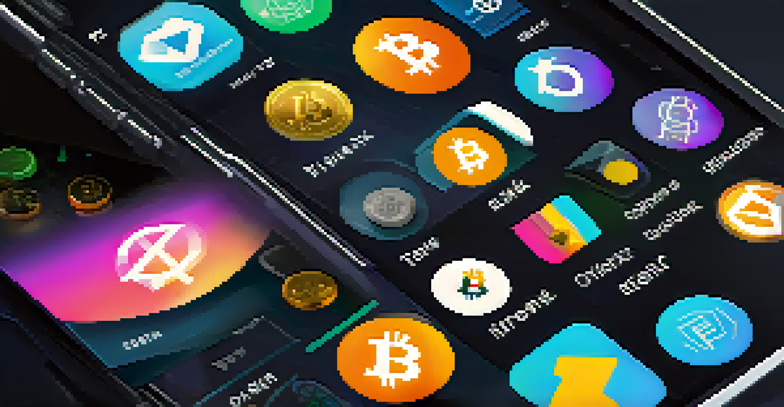A close-up of a digital wallet interface with various cryptocurrencies displayed, showcasing a sleek design and vibrant icons.