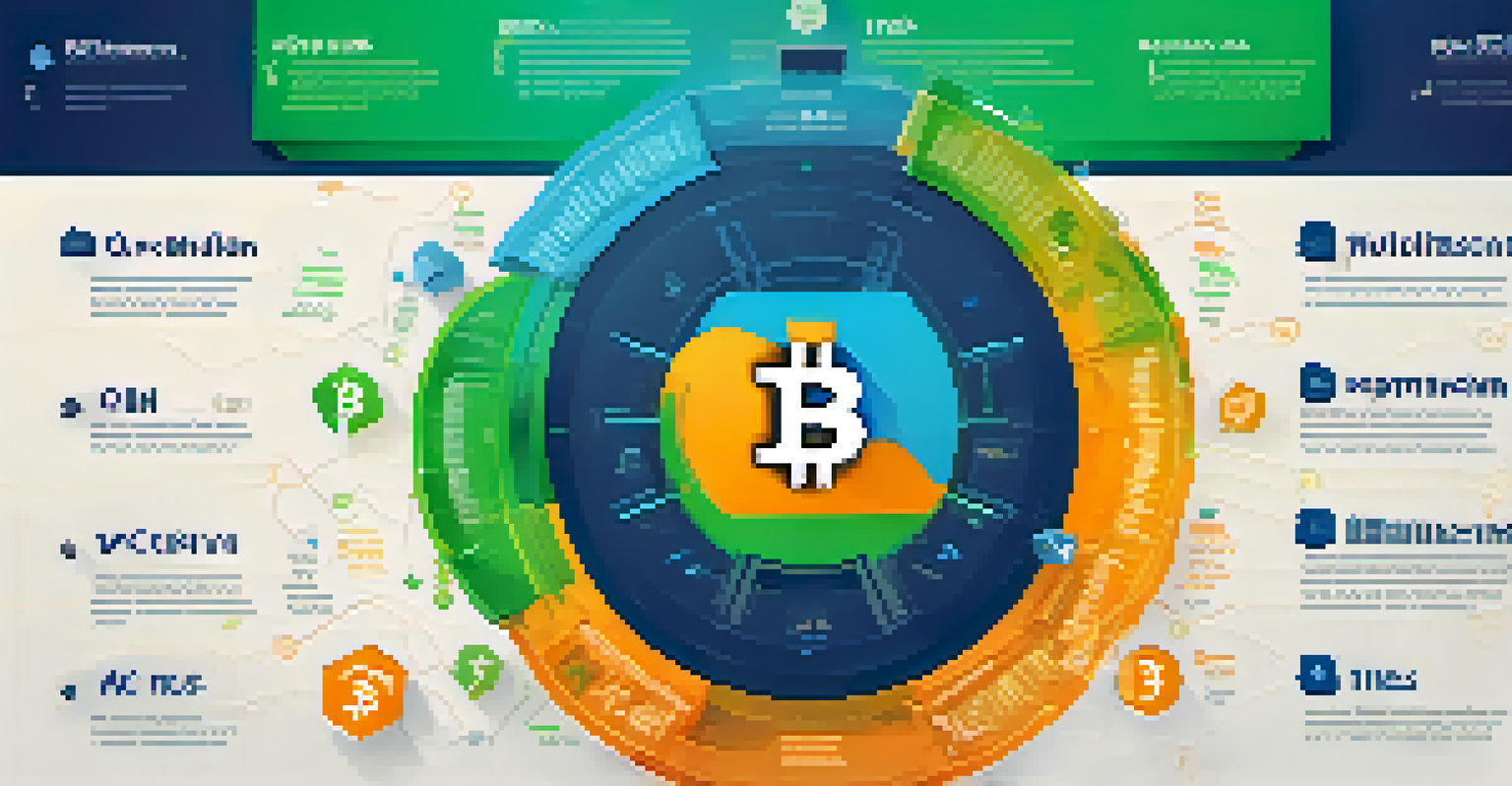 An infographic illustrating the advantages of Bitcoin in currency exchange with icons and a vibrant color scheme.