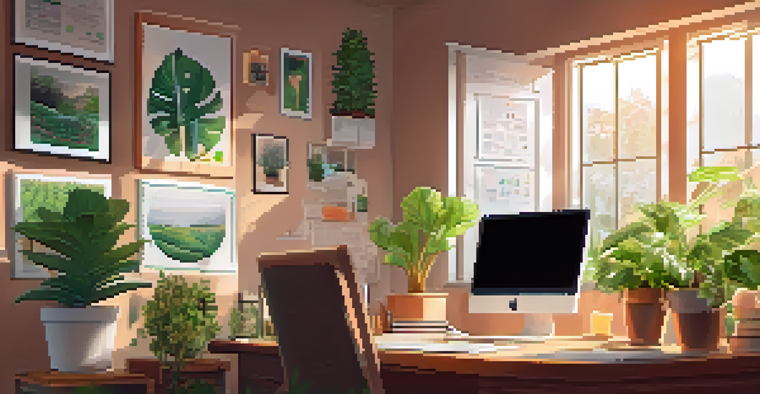 A person in a home office, working on a laptop displaying cryptocurrency charts, emphasizing the importance of staying informed while investing.