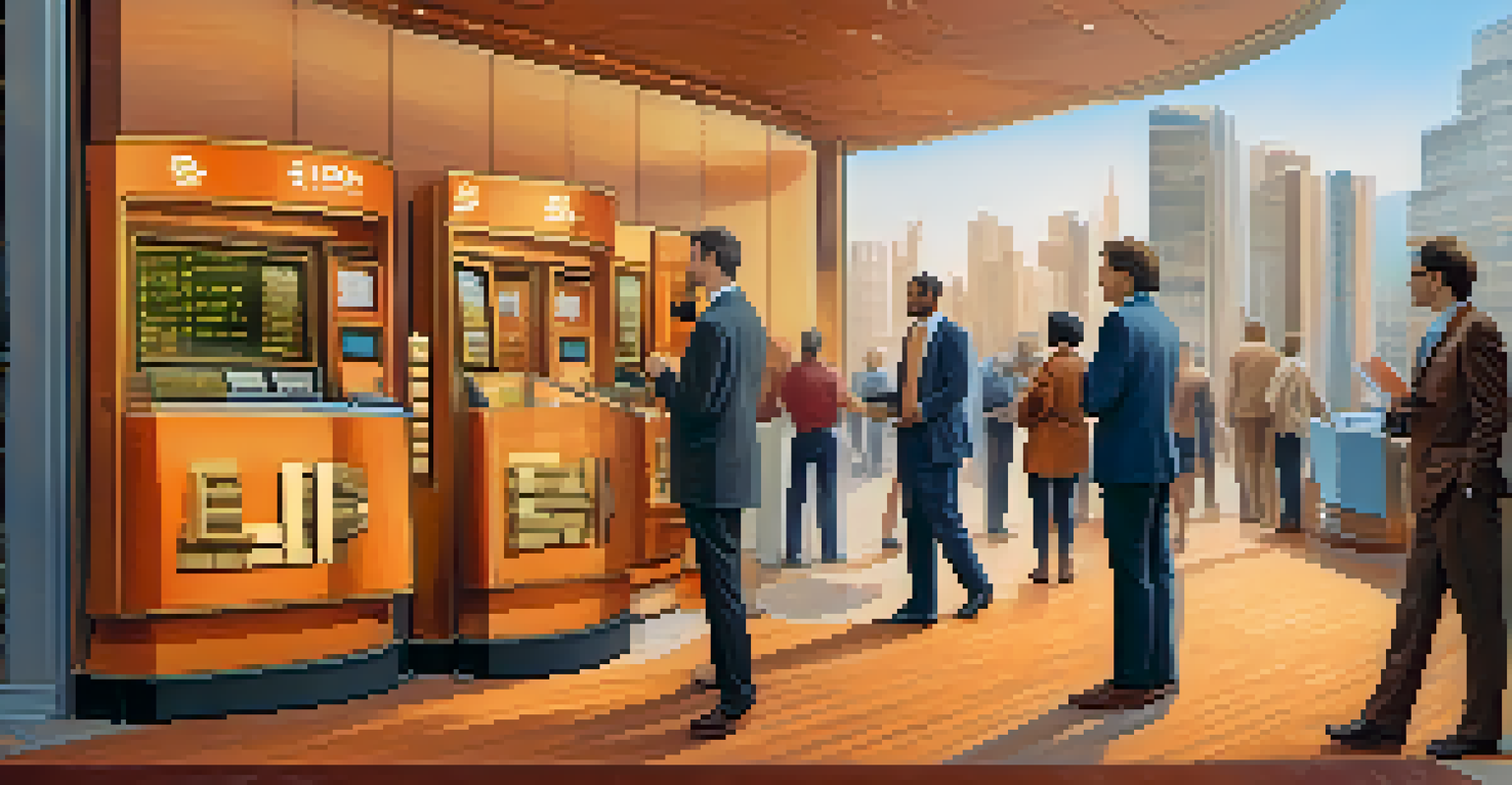 A split image showing a traditional bank on one side and a modern Bitcoin transaction scene on the other, illustrating the evolution of banking.