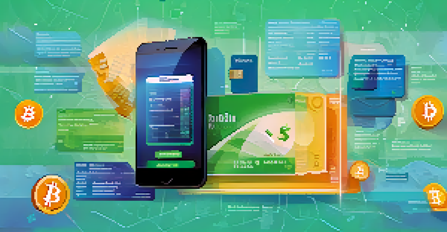 An infographic comparing traditional payment methods like cash and credit cards with Bitcoin and digital wallets.