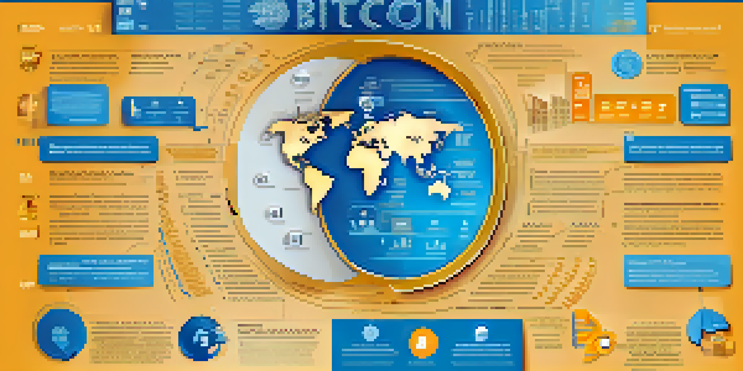 An infographic illustrating the benefits of Bitcoin with colorful icons and text.