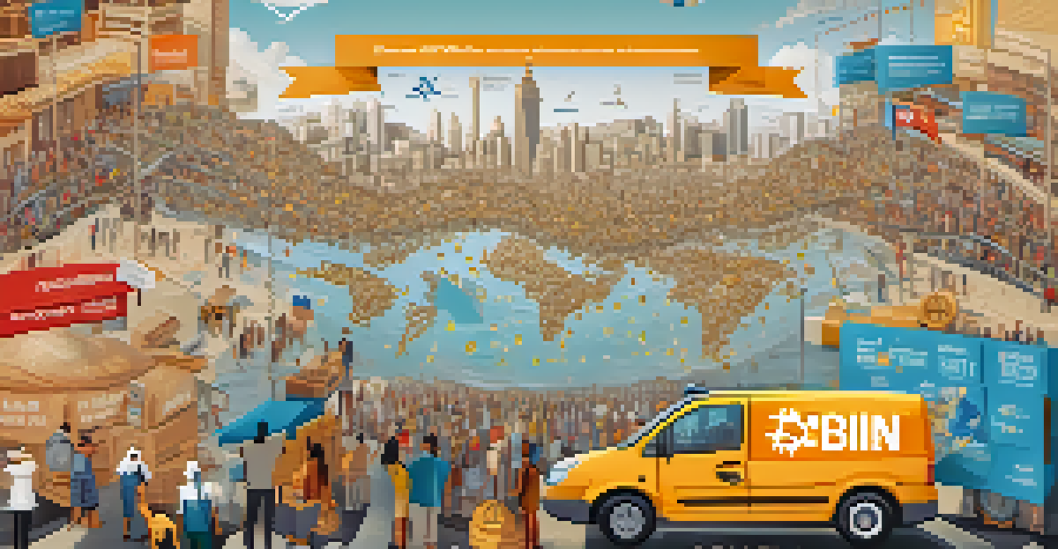 An infographic showing the process of sending remittances via Bitcoin, highlighting speed and low fees.