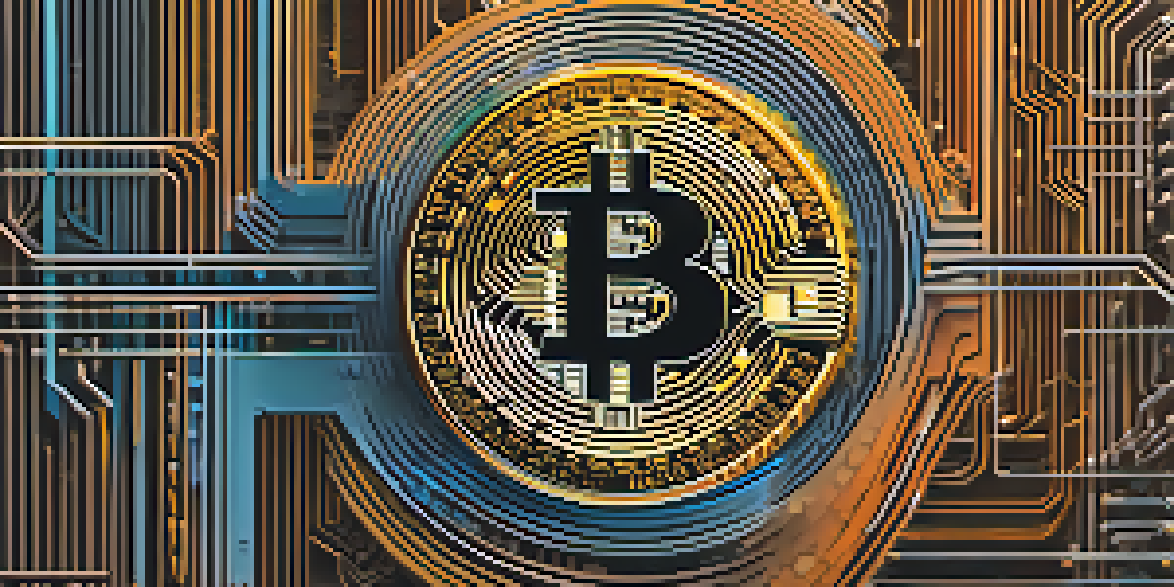 A close-up of a Bitcoin fork chart showing diverging paths in vibrant colors, set against a digital abstract background.