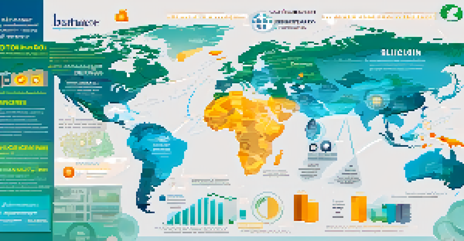 An infographic illustrating the benefits of Bitcoin for remittances, with icons and a world map background.