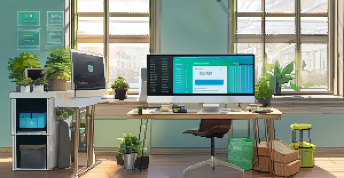 A bright e-commerce workspace with a laptop showing a Bitcoin payment interface and notes on pricing strategies.