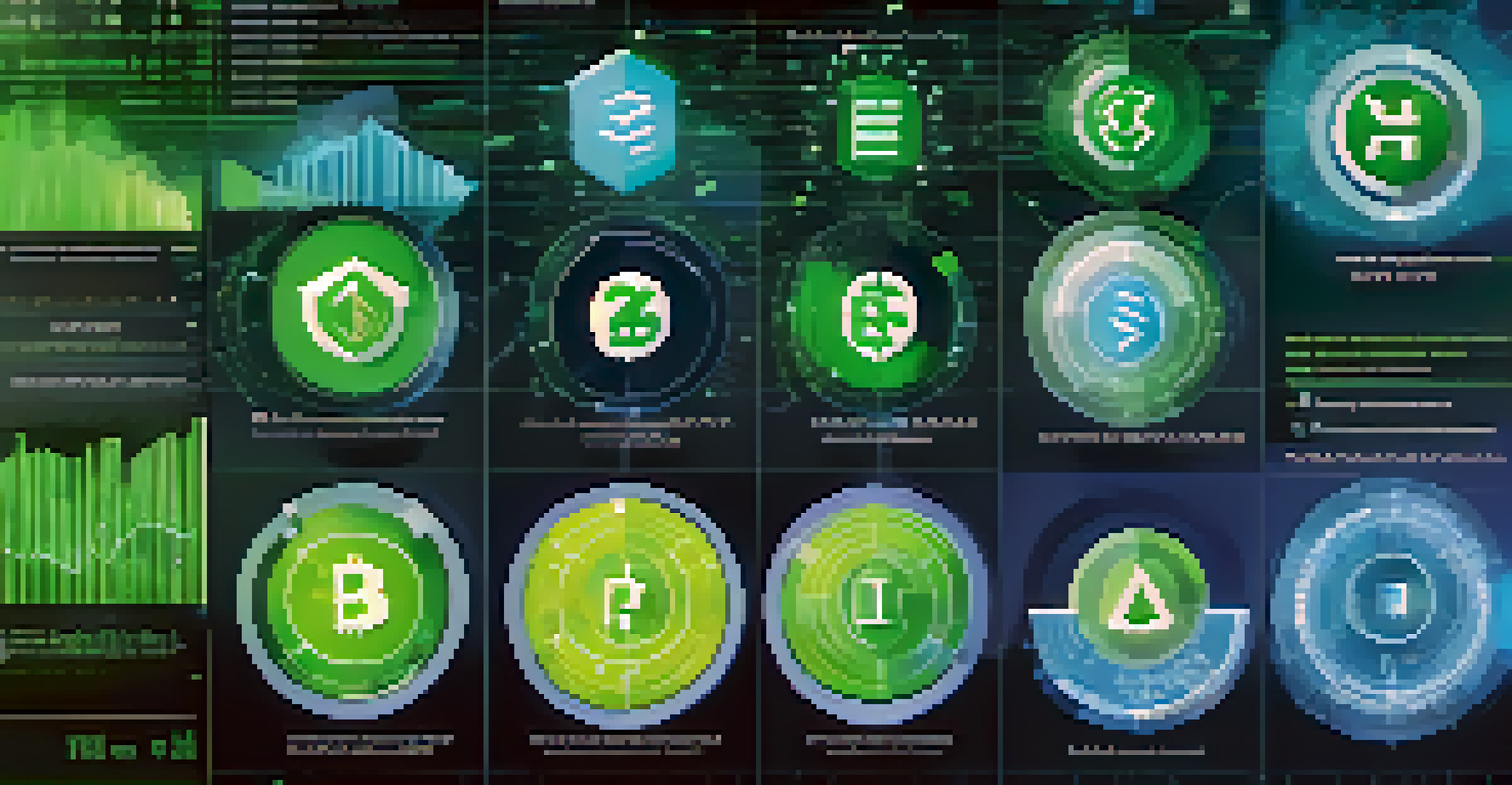 Infographics depicting the security measures and data protection features of a cryptocurrency app.