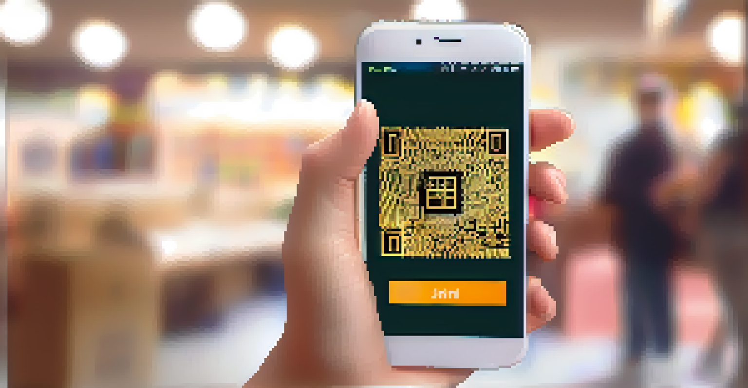 A close-up of a hand holding a smartphone with a Bitcoin wallet app and a QR code for donations, blurred charity logo in the background.
