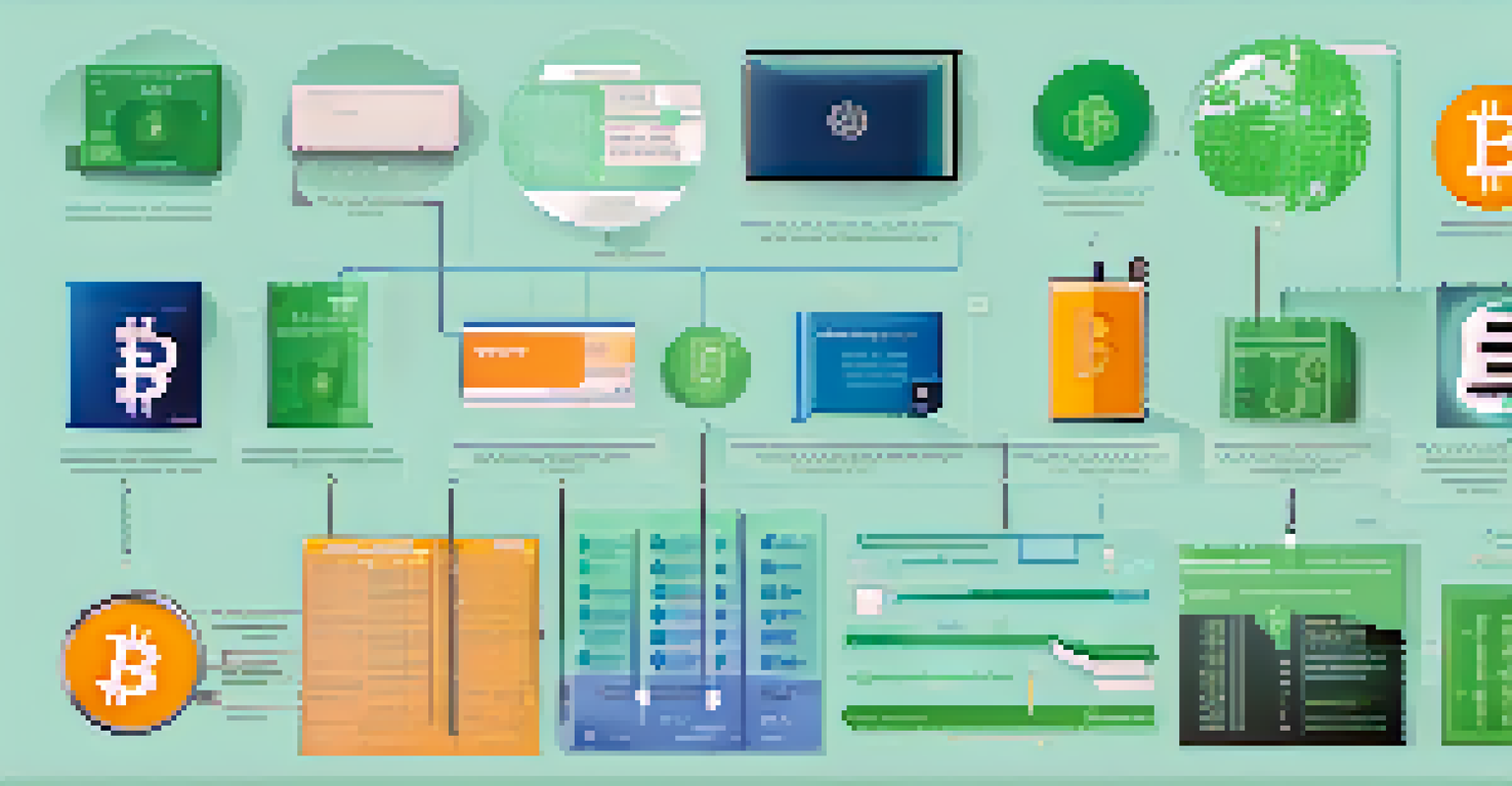 An infographic illustrating the fundamental concepts of Bitcoin with icons and a modern design.
