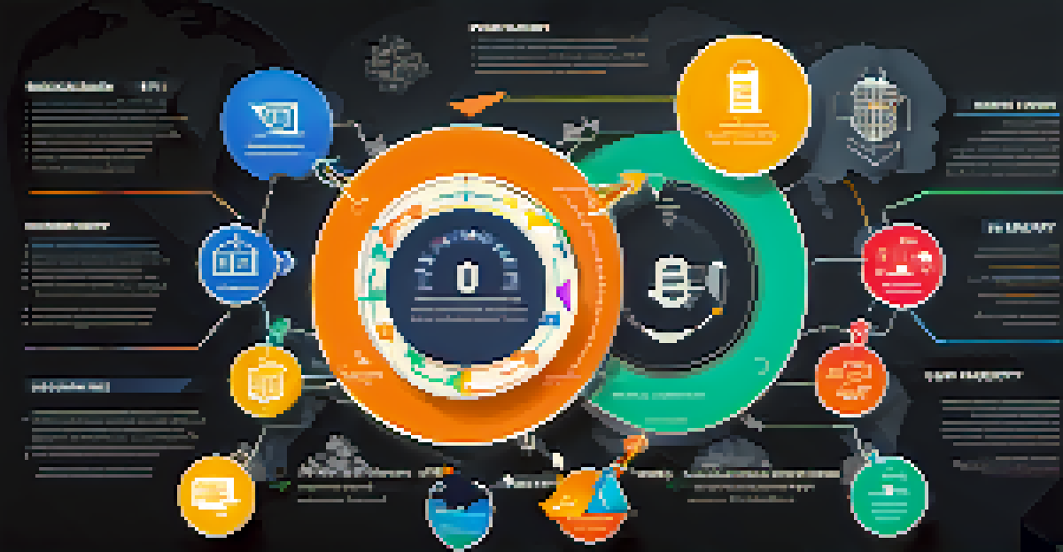 An infographic illustrating the benefits of blockchain in supply chains with colorful icons and flowcharts.