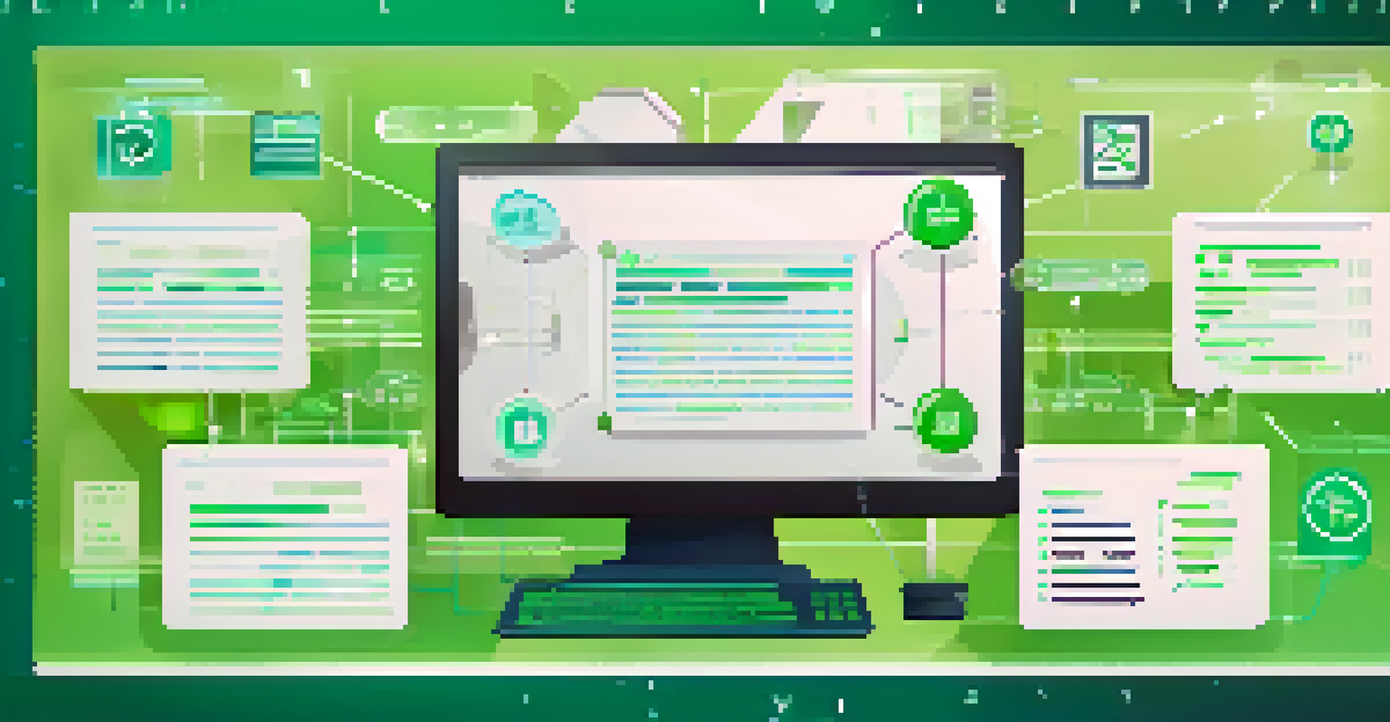 An infographic illustrating smart contracts with digital elements and icons.