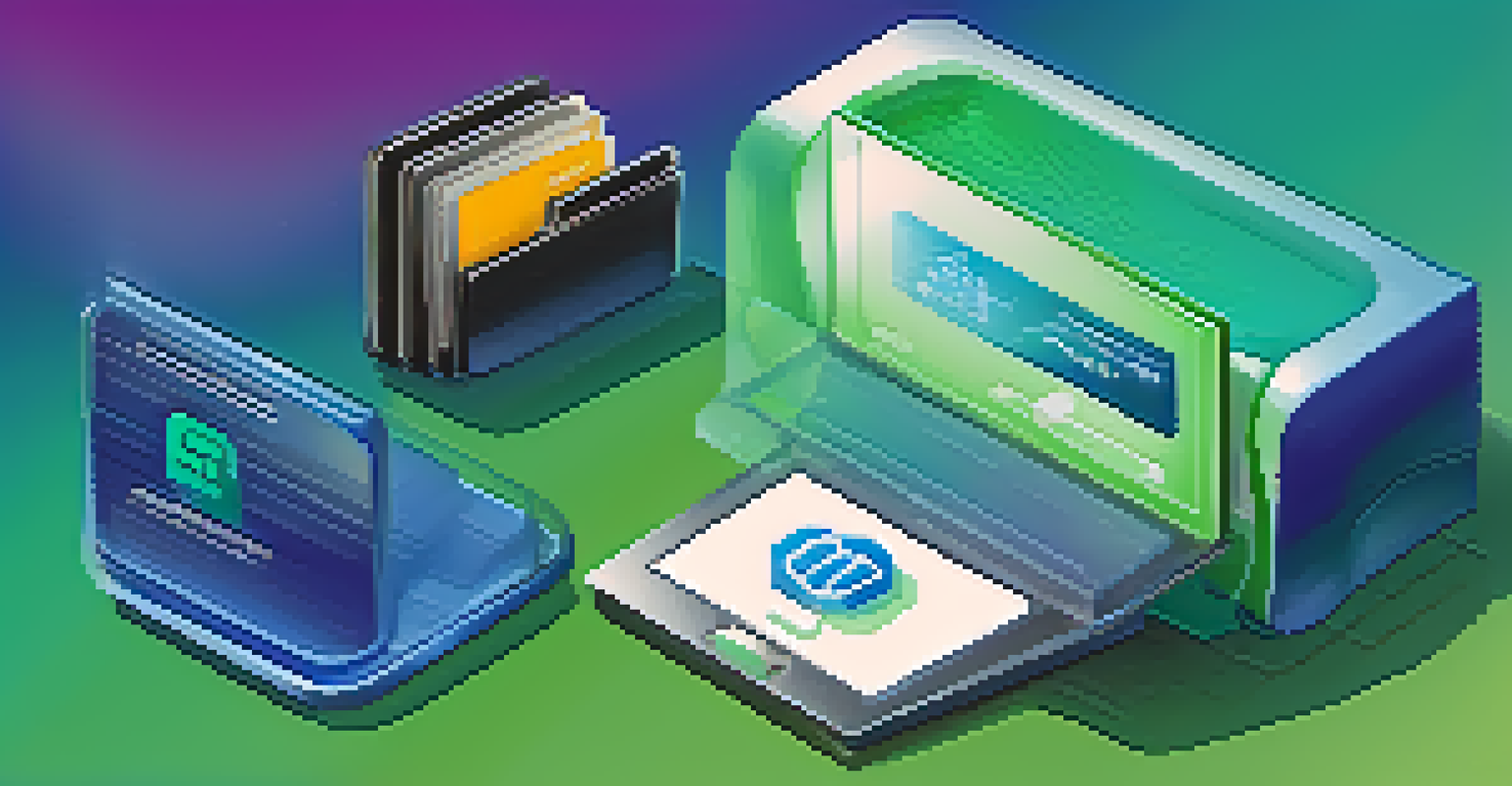 An infographic comparing hot wallets and cold wallets, with icons representing each type on a gradient background.