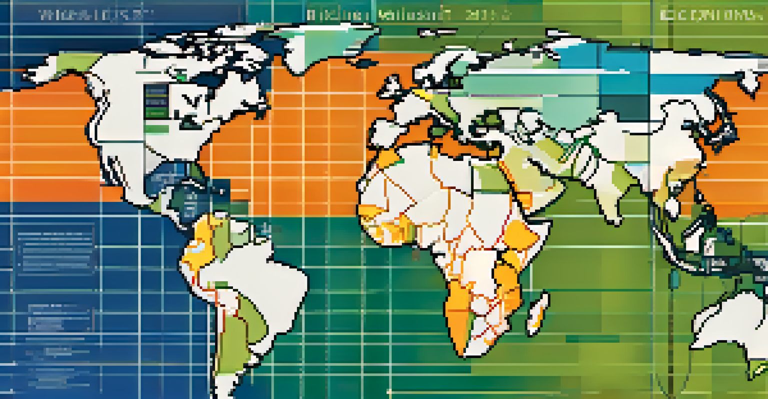 An infographic showing Bitcoin's historical performance during economic downturns, featuring graphs overlaid on a global map.