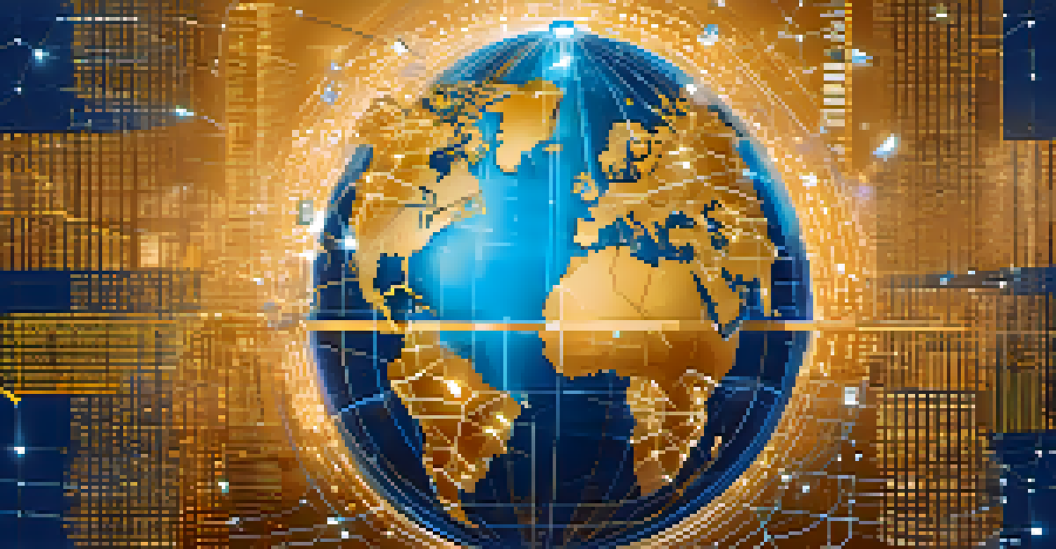 A world map with interconnected Bitcoin symbols and property icons highlighting global investment opportunities.