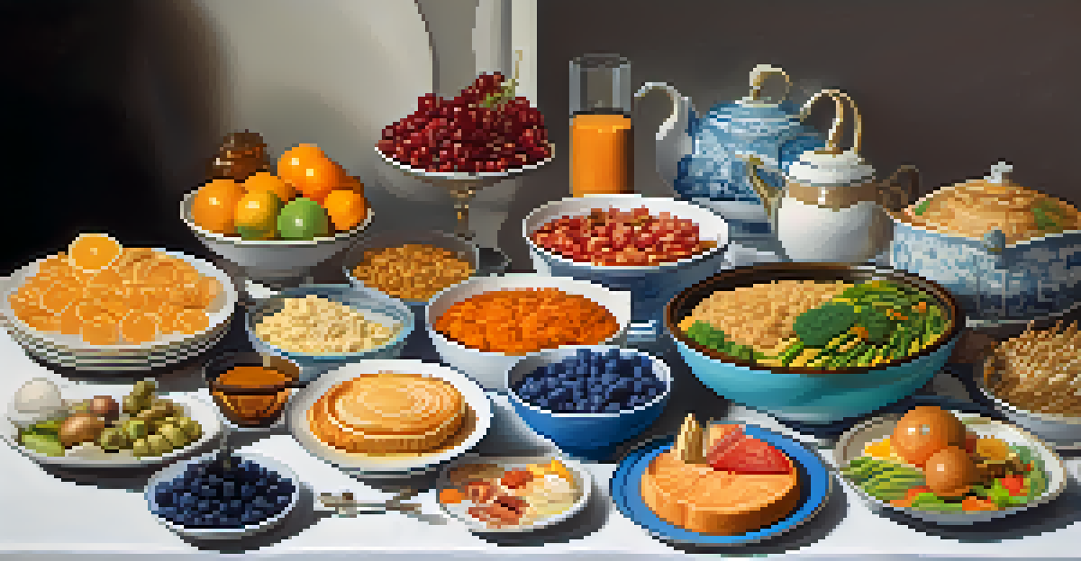 An inviting buffet table with diverse dishes symbolizing different types of investments.
