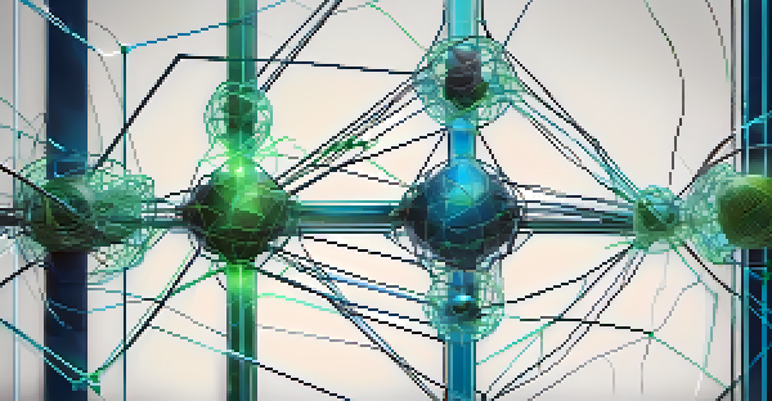 An abstract representation of a decentralized network with glowing nodes symbolizing trustless transactions.