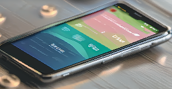 A smartphone displaying a cryptocurrency app's secure login interface with biometric options and a calming blue-green color scheme.