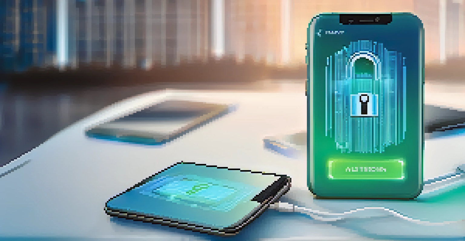 An artistic split image representing two-factor authentication with a padlock and a smartphone app.