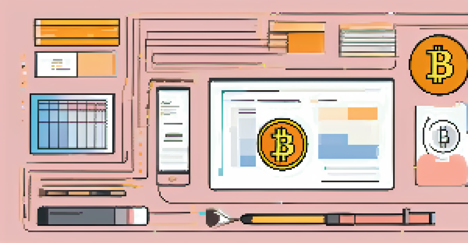 A step-by-step tutorial graphic on how to set up a Bitcoin wallet with illustrations.