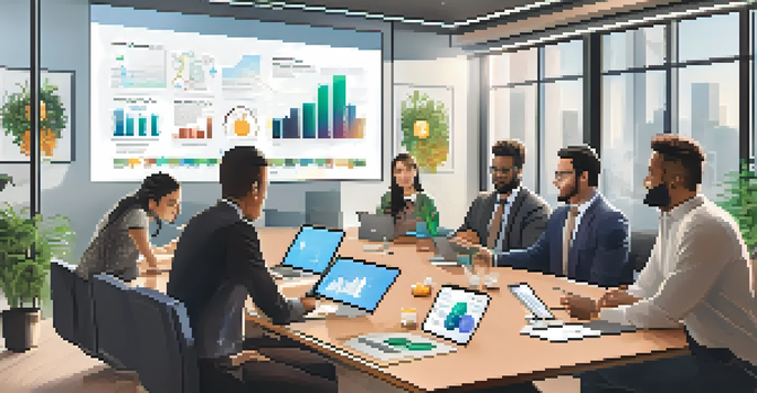 A group of diverse individuals engaged in a discussion about Bitcoin regulations in a modern conference room.